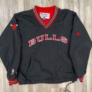 Champion Red and Black Chicago Bulls pullover